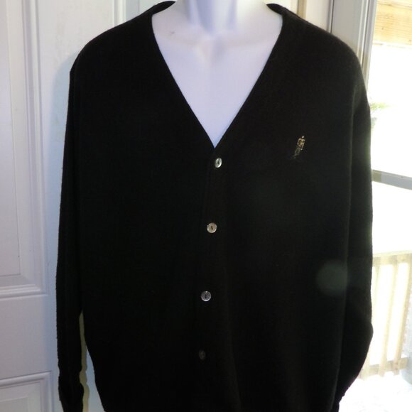 Share Vintage Black Penguin Sport Cardigan Sweater Men's XL Grandpa 1970's - Picture 1 of 8